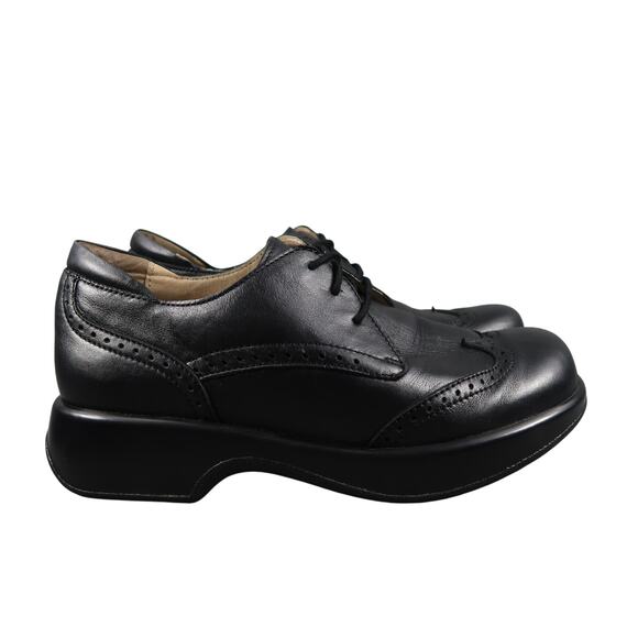 Dromedaris Shoes Womens 42 Oxford Hornbill Leather Wingtip Black Comfort Classic - Picture 1 of 14